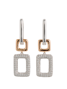 K18WG/PG Diamond Pierced Earrings