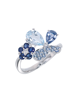 K18WG Sapphire Blue Topaz Ring