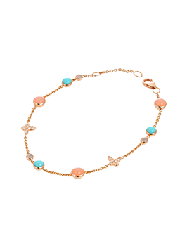 K18PG Pink Opal Turquoise Bracelet
