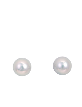 K14WG Akoya Gray Pearl Pierced Earrings