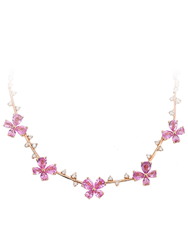 K18PG Pink Sapphire Necklace