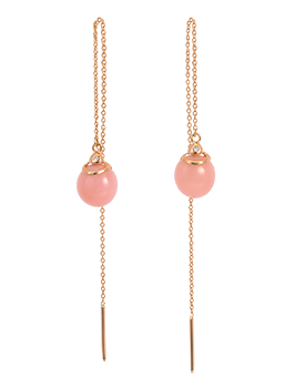 K18PG　Pink Opal Pierced Earrings