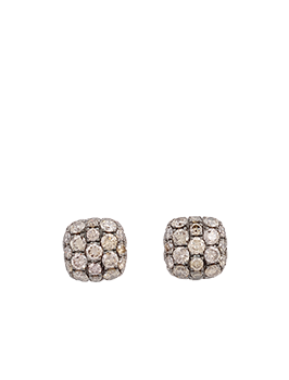 K18PG Brown Diamond Pierced Earrings