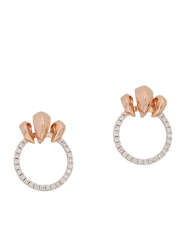 K18PG / WG Diamond Pierced Earrings