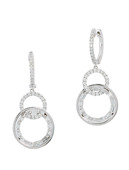 K18WG Diamond  Pierced Earrings