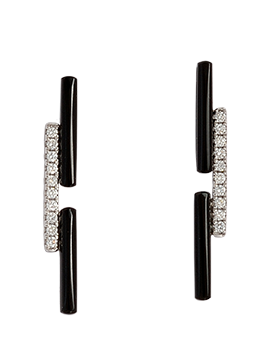 K18WG Onyx Pierced Earrings