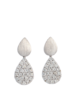 K18WG Diamond Pierced Earrings