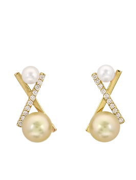 K18YG South Sea Pearl Akoya Pearl Pierced Earrings