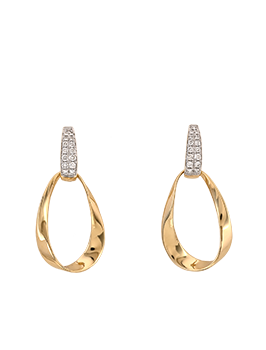 K18YG Diamond Pierced Earrings