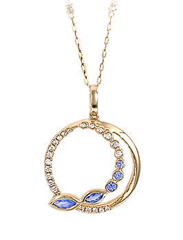 K18YG Blue Sapphire Pendant