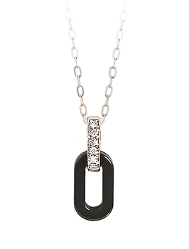 K18WG Black Ceramic Pendant 