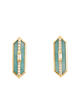 K18YG Amazonite Pierced Earrings