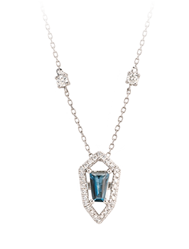 K18WG London Blue Topaz Pendant