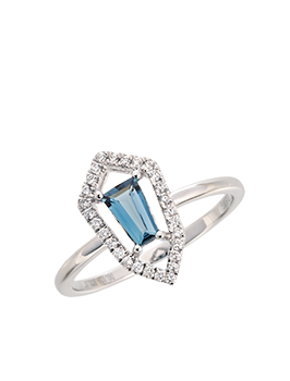 K18WG London Blue Topaz Ring
