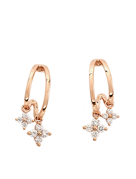 K18PG Diamond Pierced Earrings