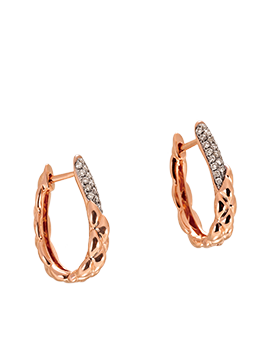 K18PG Brown Diamond Pierced Earrings