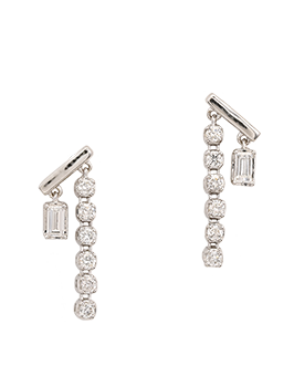 K18WG Diamond Pierced Earrings