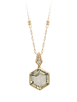 K18YG Green Amethyst Pendant