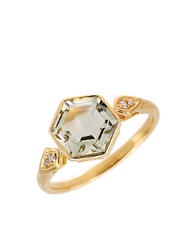 K18YG Green Amethyst Ring