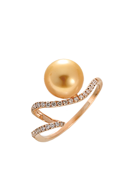 K18PG South Sea Pearl Diamond Ring