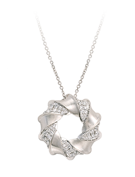 K18WG Diamond Pendant