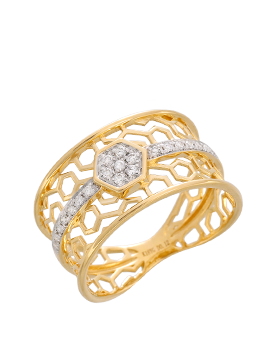 K18YG Diamond Ring