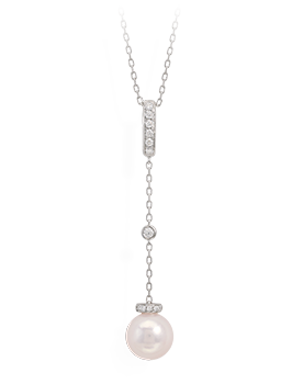 K18WG Akoya Pearl Diamond Pierced Earrings