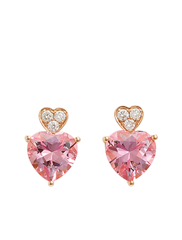 K18PG Pink Topaz Pierced Earrings
