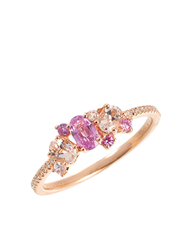 K18PG Pink Sapphire Morganite Ring