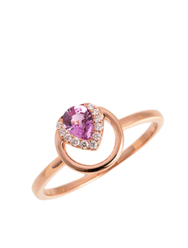 K18PG Pink Sapphire Ring