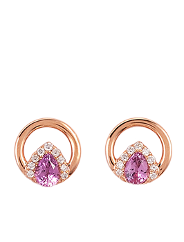 K18PG Pink Sapphire Pierced Earrings