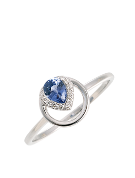 K18WG Blue Sapphire Ring