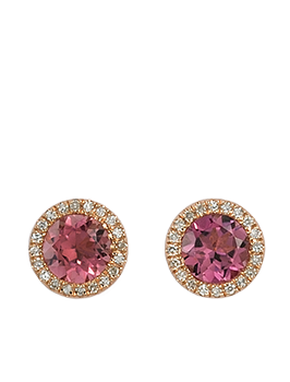 K18PG Pink Tourmaline Pierced Earrings